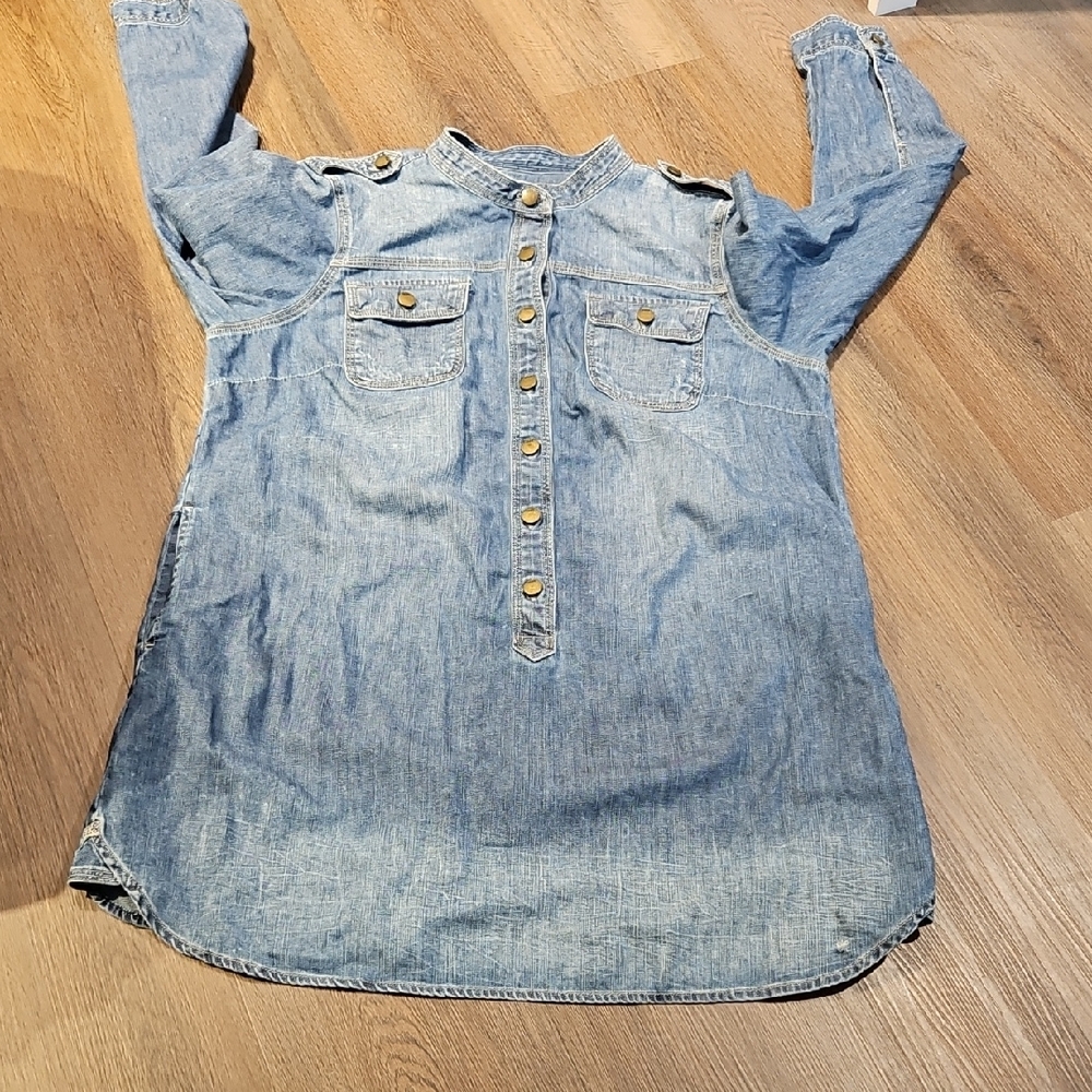 GAP Light Denim Shirt Dress in Faded Blue, Sz Large